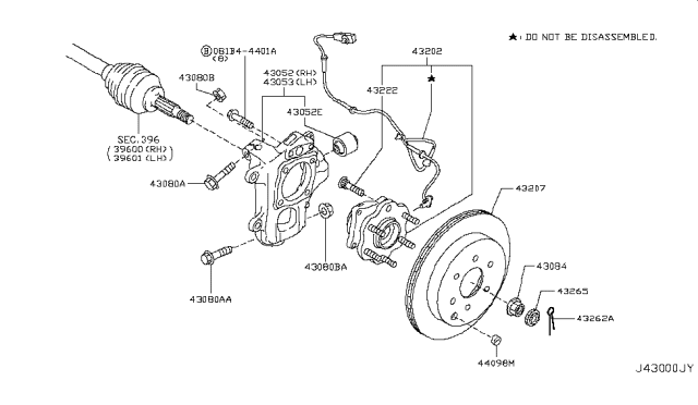 2011 Infiniti QX56 Rotor Brake Diagram for 43206-1LB0A