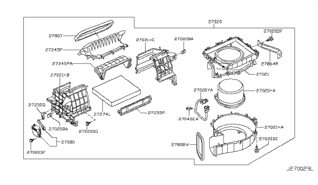 2015 Infiniti QX80 Heater & Blower Unit Diagram 1