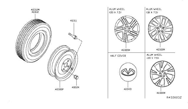 2014 Infiniti QX60 Road Wheel & Tire Diagram
