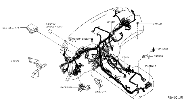 2016 Infiniti QX60 Harness-Main Diagram for 24010-9ND3A