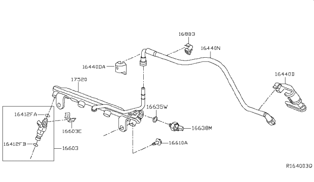 2015 Infiniti QX60 Tube Assy-Fuel Diagram for 17520-3JV0A