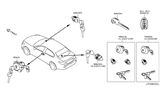 Diagram for Infiniti Ignition Lock Cylinder - 99810-4GF1A