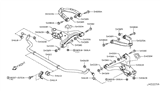 Diagram for Infiniti Control Arm Shaft Kit - 54580-1LA0B