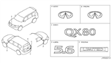 Diagram for 2015 Infiniti QX80 Emblem - 93491-1LA0A