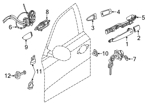 Drive Assembly Power Back Door Diagram for 90560-9NJ1A