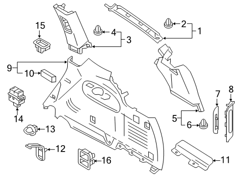 Finisher Assy-Luggage Rear Pillar,LH Diagram for 76935-6JL0A
