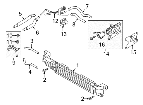 Bracket-Oil Cooler Mounting Diagram for 21340-5CB0B