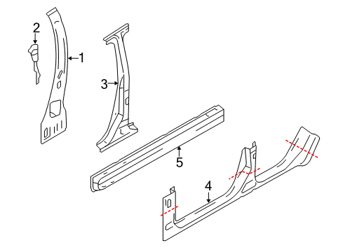 2020 Infiniti Q50 Center Pillar & Rocker Diagram