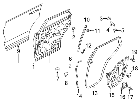 Door Rear RH Diagram for H2100-5VSMB