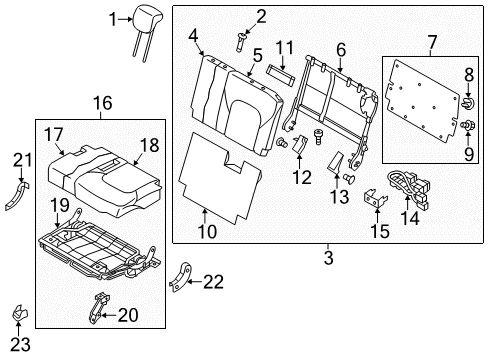 Cushion Assy-3rd Seat,LH Diagram for 89350-6JS0A