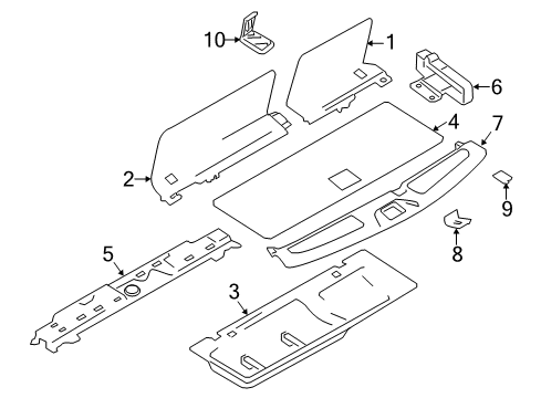 BOARD ASSY-LUGGAGE FLOOR,RH Diagram for 849B6-1LA4B