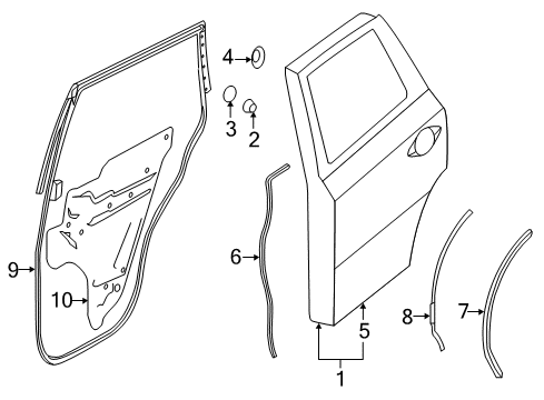 Panel - Rear Door, Outer LH Diagram for 82153-3JM2A