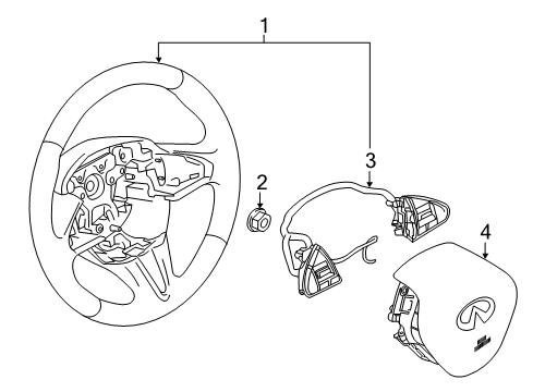 2020 Infiniti Q60 Steering Wheel & Trim Diagram 2