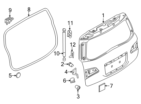 Weatherstrip-Back Door Opening Diagram for 90832-1LA0C