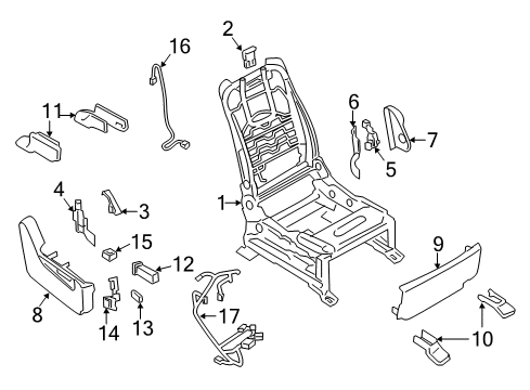 FRAME & ADJUSTER ASSY-FRONT SEAT,RH Diagram for 87101-6JR9A