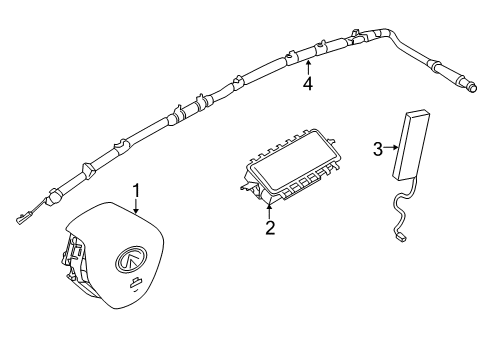 2021 Infiniti Q60 Air Bag Components Diagram 1