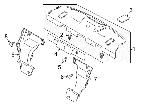 2020 Infiniti Q60 Interior Trim - Rear Body Diagram 1