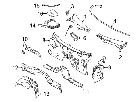 2021 Infiniti Q50 Cowl Diagram