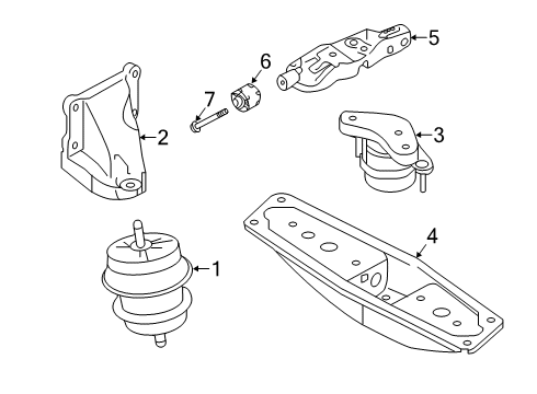 2020 Infiniti Q50 Engine & Trans Mounting Diagram