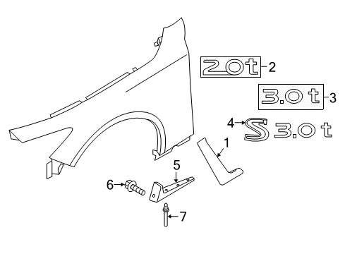 Duct-Front Fender,LH Diagram for 63825-5CS1A