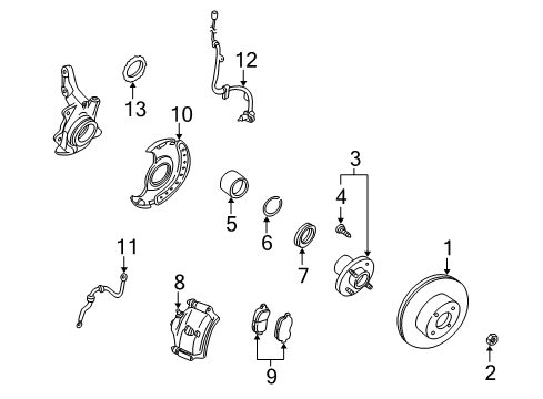 Rotor Disc Brake Front Diagram for D0206-55F0CNW