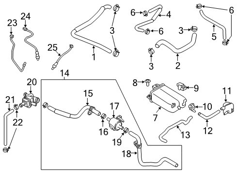 Tank Vacuum Diagram for 14958-JA80B