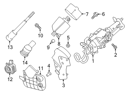 2020 Infiniti QX50 Steering Column & Wheel, Steering Gear & Linkage Diagram 2