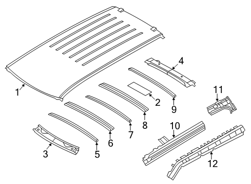 RAIL-SIDE ROOF,INNER LH Diagram for 76331-6JL0A