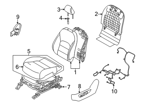 Infiniti 87361-9CM1A PAD ASSY-CUSHION,FRONT SEAT LH