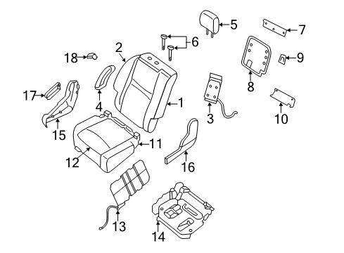 Infiniti 86460-9NG0B Headrest Assy-Rear Seat