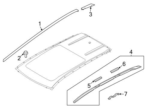 Infiniti 738B0-6SA0A Bracket-Roof Rack,Rear RH