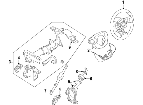 2022 Infiniti Q50 Steering Column & Wheel, Steering Gear & Linkage Diagram 1