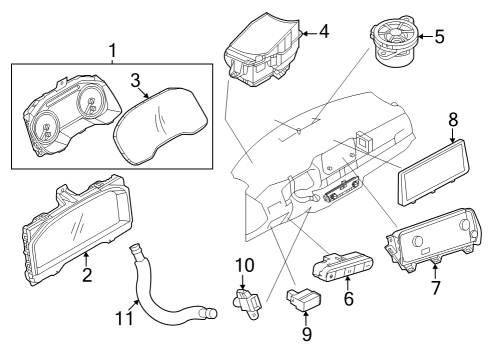 2022 Infiniti QX60 Switch Assy-Combination Diagram for 25560-6SA6A