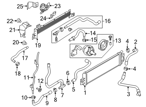 2020 Infiniti Q60 Radiator & Components Diagram 1