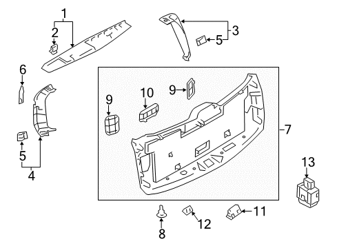 2014 Infiniti QX80 Finish Assembly-Back Door Diagram for 90900-1LZ0B