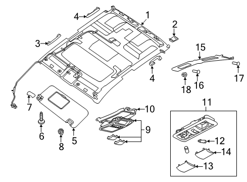 2022 Infiniti QX60 Lens - Personal Lamp Diagram for 26461-3GH0A