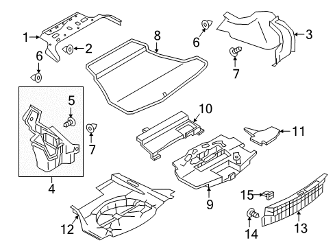 2020 Infiniti Q60 Interior Trim - Rear Body Diagram 3