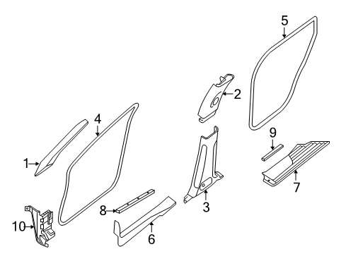 2020 Infiniti QX60 Interior Trim - Pillars, Rocker & Floor Diagram