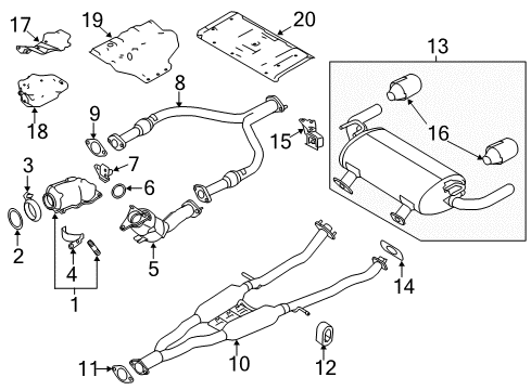 2020 Infiniti Q60 Exhaust Components Diagram