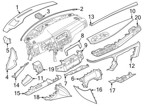 2023 Infiniti QX60 Cluster & Switches, Instrument Panel Diagram 3