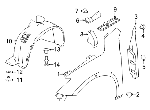 2019 Infiniti QX30 Cover-Front Fender Drip,RH Diagram for 63828-5DA0A