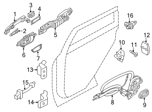 2014 Infiniti QX80 Check Link Assembly - Rear Dr, LH Diagram for 82431-1LA9D