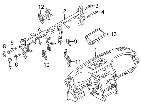 2022 Infiniti QX80 BRACKET-RADIO MOUNTING,RH Diagram for 28038-6JL0A