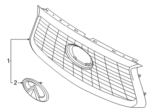 2024 Infiniti QX55 Grille & Components Diagram