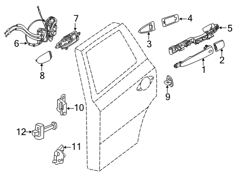 2020 Infiniti QX60 Rear Door - Lock & Hardware Diagram