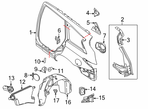 2020 Infiniti QX60 Quarter Panel & Components Diagram