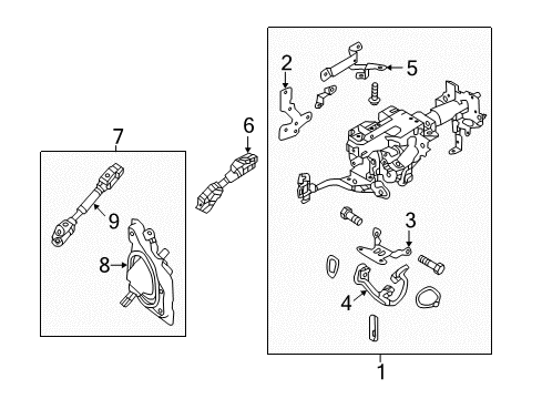 2020 Infiniti Q60 Steering Column & Wheel, Steering Gear & Linkage Diagram 3