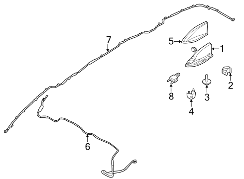 2022 Infiniti QX60 Feeder-Antenna Diagram for 28243-6SA0A