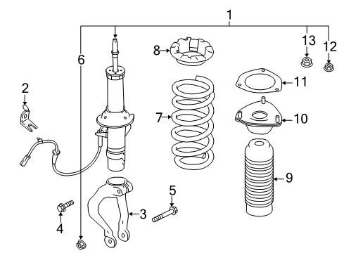 2020 Infiniti Q60 Struts & Components - Front Diagram 1