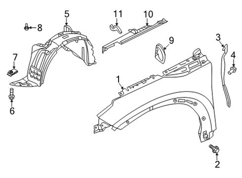 2024 Infiniti QX55 Fender & Components Diagram